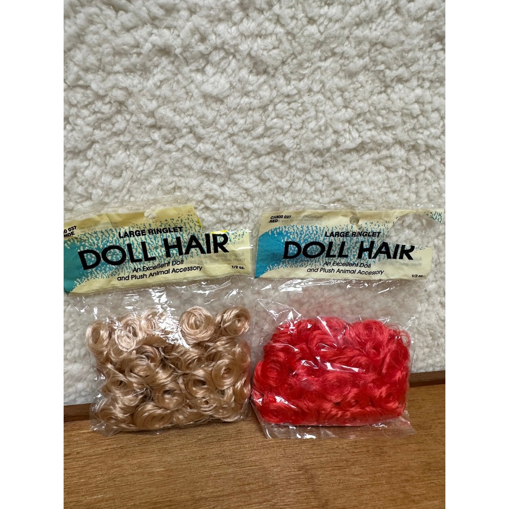 Wangs International Doll Hair Large Ringlet Blonde Red Vintage Craft 2 Pack